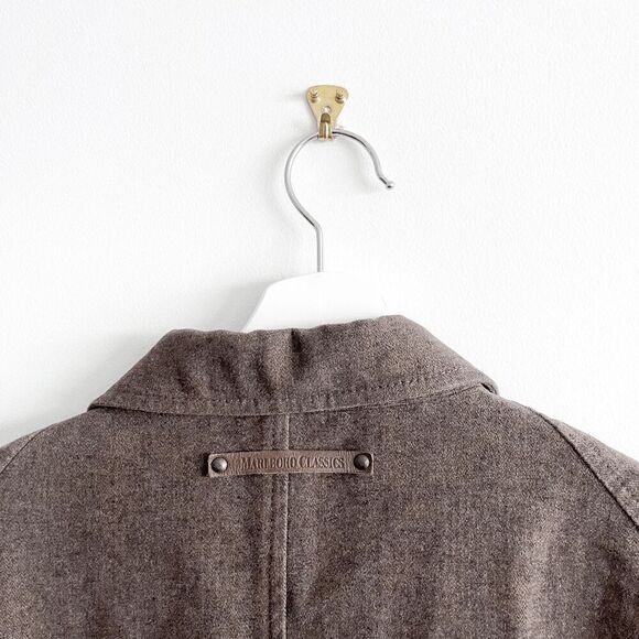 Marlboro Classics Men's Notch Lapel Blazer Jacket Brown Size 50 EUR Velvet-Look - Picture 4 of 8